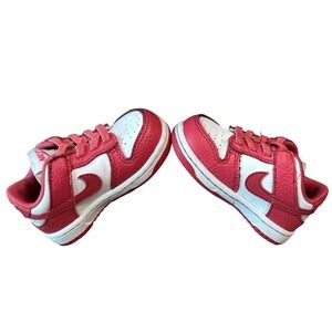 Nike Dunk Low Toddler Sneakers Gypsy Rose Pink‎ White Leather Shoes Size 6C VGUC